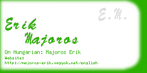 erik majoros business card